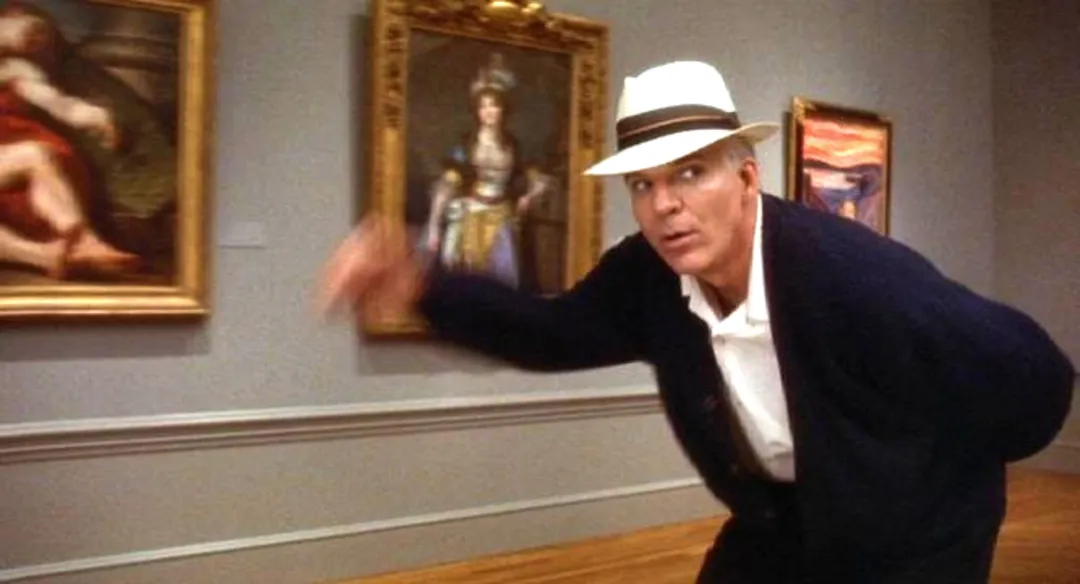 Steve Martin skating in LACMA in "L.A. Story"