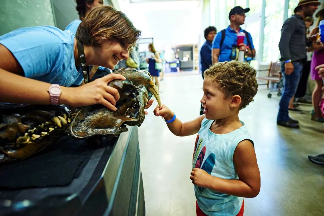 Young visitor at the La Brea Tar Pits Museum